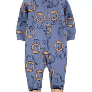 Carters Baby Boys 2-Way Zip Cotton Sle Beige 9 months