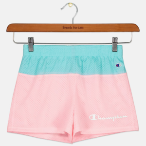 Champion Big Girls Mesh Shorts Pink Candy, Aruba Blue L 1416