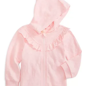 First Impressions Baby Girls Ruffled Hoodie Hthr Sterling 12 months
