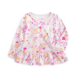 First Impressions Baby Girls Heart-Print Peplum Snow Owl Hthr 3-6 months